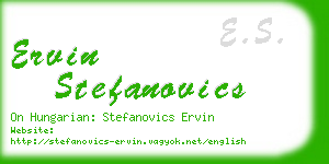 ervin stefanovics business card